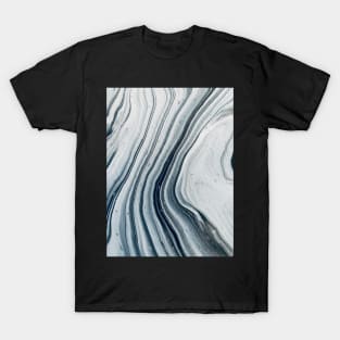 Black and white acrylic fluid paint T-Shirt